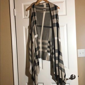 Plaid vest kimono